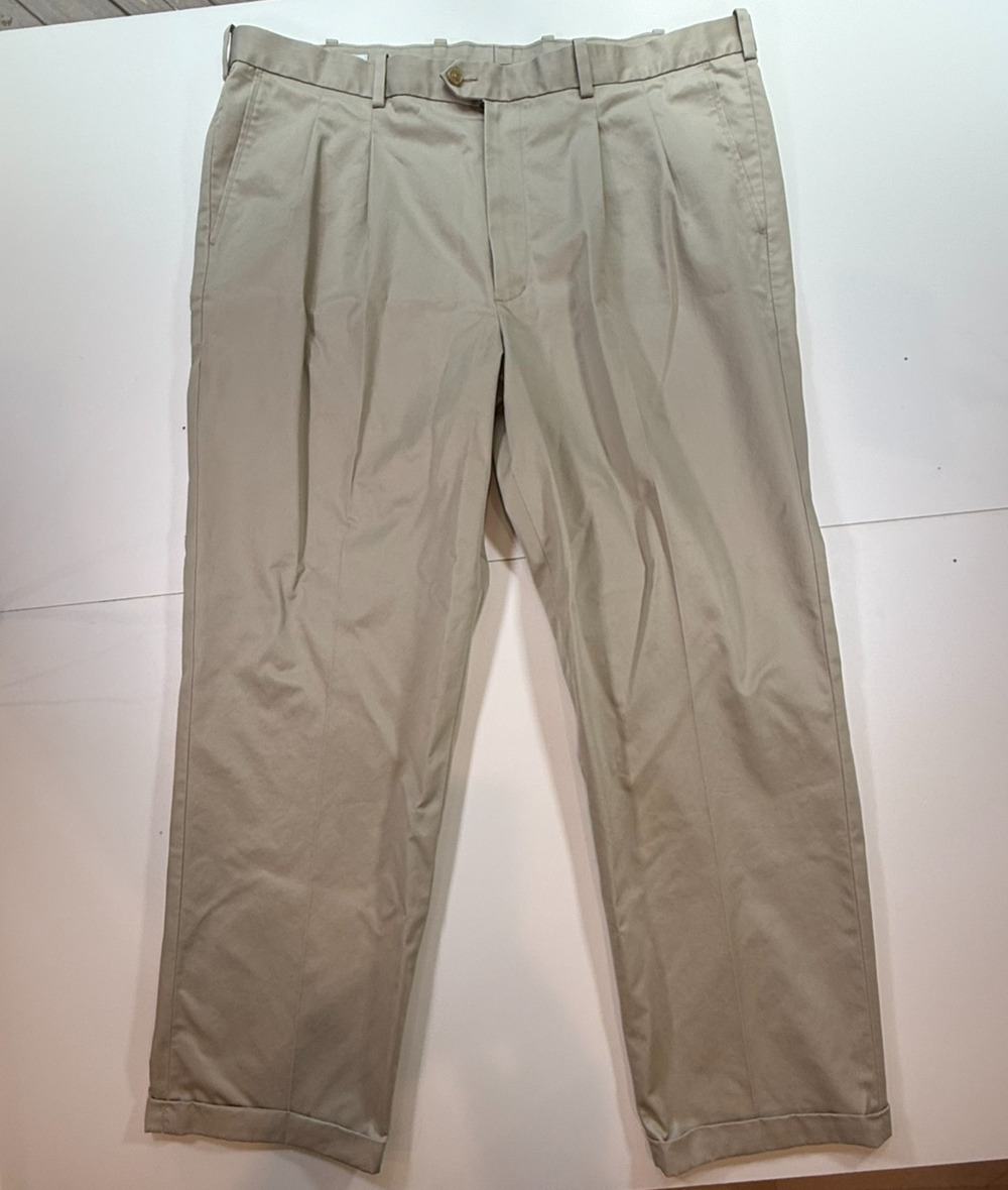 John W Nordstrom Men's Tan cuffed dress pants 42/32